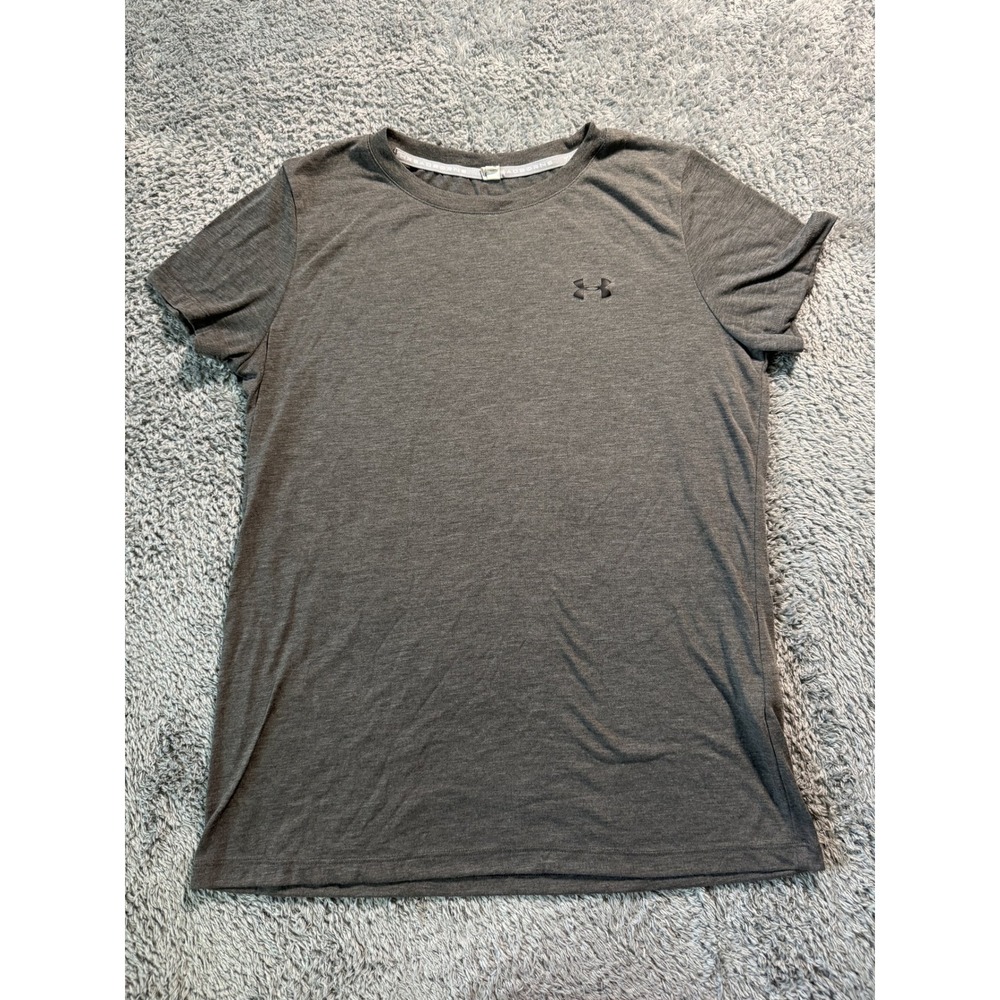 Under Armour Womens HeatGear Loose Fit T Shirt Medium Gray Performance Tee